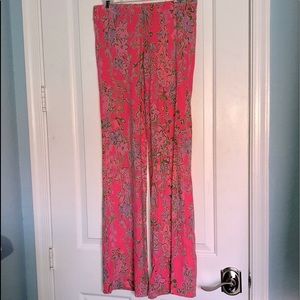 Lilly Pulitzer pink print pull on pants
